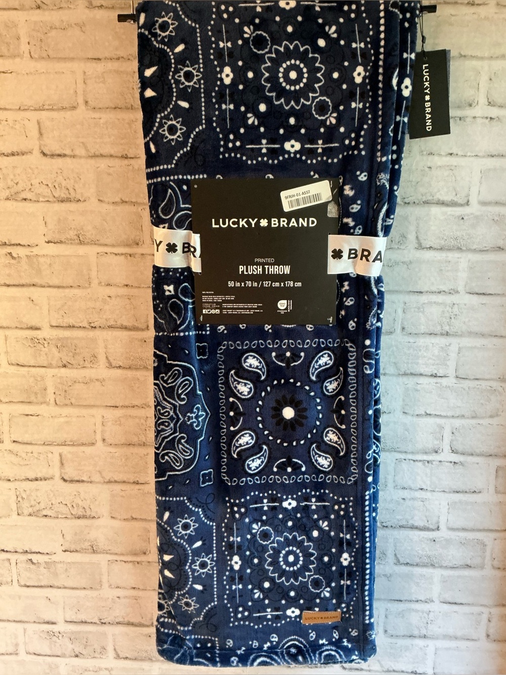 Lucky Brand Bandana Throw Blanket - 400 gsm, 50x70"